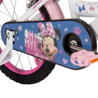 Bunt gestalteter Fahrradschutz mit Minnie-Maus-Motiv und pinken Akzenten