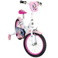 Kinderfahrrad in Weiß und Pink mit Minnie Maus Design und Stützrädern