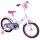 Kinderfahrrad in Weiß und Pink mit Minnie-Maus-Motiv und Stützrädern