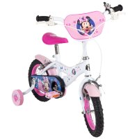 Kinderfahrrad in Pink mit Minnie Mouse Design und Stützrädern