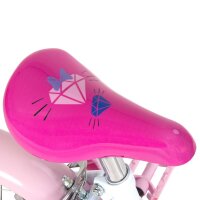 Rosa Fahrradsattel mit Diamant- und Schmetterlingsmotiven