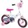 Kinderfahrrad in Weiß und Pink mit Minnie-Maus-Motiv und Stützrädern