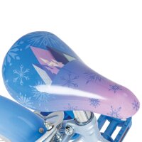 Blaue Fahrrad-Sattel mit winterlichem, glitzerndem Design und Schneeflockenmotiven