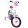 Kinderfahrrad in Weiß und Pink mit stabilen Stützrädern und Disney-Motiv