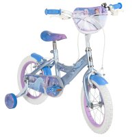 Kinderfahrrad in Blau mit Frozen-Motiv und Stützrädern