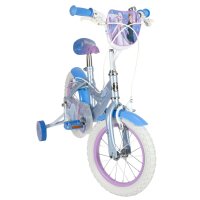 Kinderfahrrad in Blau mit weißen Reifen und Disney-Motiv am Lenker