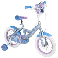 Kinderfahrrad in Blau mit Elsa-Motiv und Stützrädern