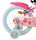 Rosa Kinderfahrrad mit bunten Disney-Prinzessinnen und weißen Reifen