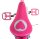 Rosa Fahrradsattel mit Herzmotiv und pinken Pedalen