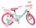 Kinderfahrrad in Türkis und Pink mit Einhorn-Motiv und Korb