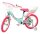 Kinderfahrrad in Mintgrün mit pinken Akzenten und Korb vorne