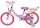 Lila Kinderfahrrad mit pinken Reifen und Korb vorne
