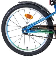 Kinderfahrrad in Blau und Grün mit 20-Zoll-Rädern und Schutzblechen