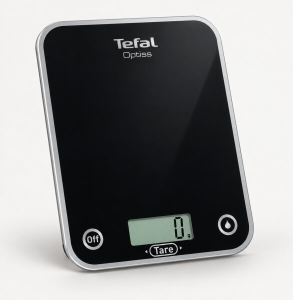Tefal Optiss Digitale Küchenwaage 5 kg, 1-g-Teilung, Tara-Funktion, Schwarz