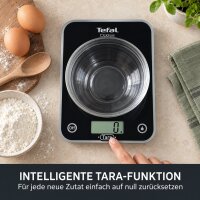 Tefal Optiss Digitale Küchenwaage 5 kg, 1-g-Teilung, Tara-Funktion, Schwarz