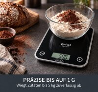 Tefal Optiss Digitale Küchenwaage 5 kg, 1-g-Teilung, Tara-Funktion, Schwarz