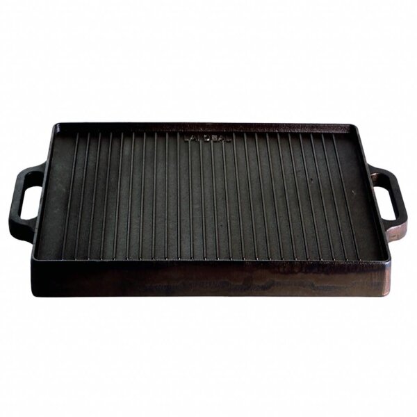 Gusseisen-Grillplatte, robust und beidseitig verwendbar