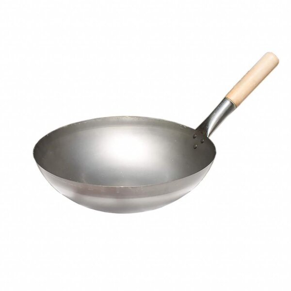 Original chinesischer Wok mit Holzgriff, Ø 30 cm