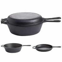 2in1 - Topf-/Pfannenkombination aus Gusseisen mit Stiel...