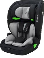 Vorderansicht des Osann Flux Plus i-Size Kindersitzes in Grey Melange mit geschlossenem 5-Punkt-Gurt – geeignet für Kinder ab 76 cm Körpergröße