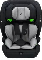 Osann Flux Plus i-Size Kindersitz in Grey Melange, Ansicht von schräg vorne links mit geschlossenem 5-Punkt-Gurt – sicherer Halt für Kinder ab 76 cm
