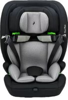 Osann Flux Plus i-Size Kindersitz in Grey Melange, Vorderansicht mit geöffnetem 5-Punkt-Gurt – bereit zum einfachen Ein- und Aussteigen