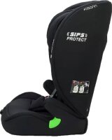 Osann Flux Plus i-Size Kindersitz in Grey Melange, Seitenansicht von links, ohne Kleinkind-Sitzpolster, ergonomischer Kindersitz für Kinder von 76 bis 150 cm mit 3-Punkt-Gurt und Seitenaufprallschutz