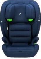 Osann Flux Plus i-Size Kindersitz in Navy Melange, Ansicht von vorne, ohne Gurte für die nächste Größenstufe, Kopfstütze höhergestellt, mitwachsender Kindersitz für Kinder von 76 bis 150 cm, ergonomisch geformt mit Seitenaufprallschutz
