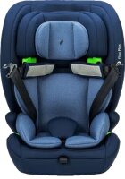 Osann Flux Plus i-Size Kindersitz in Navy Melange, Vorderansicht mit geöffnetem 5-Punkt-Gurt – bereit zum einfachen Ein- und Aussteigen