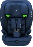 Osann Flux Plus i-Size Kindersitz in Navy Melange, Ansicht von vorne, geschlossener Gurt, ohne Kleinkind-Sitzpolster – sicherer Kindersitz für größere Kinder von 76 bis 150 cm
