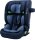 Vorderansicht des Osann Flux Plus i-Size Kindersitzes in Navy Melange mit geschlossenem 5-Punkt-Gurt – geeignet für Kinder ab 76 cm Körpergröße