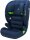 Osann Flux Plus i-Size Kindersitz in Navy Melange, Ansicht von schräg vorne links, ohne Gurte für die nächste Größenstufe, mitwachsender Kindersitz für Kinder von 76 bis 150 cm, ergonomisch und mit Seitenaufprallschutz