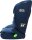 Seitenansicht von links des Osann Flux Plus i-Size Kindersitzes in Navy Melange mit eingesetztem Sitzpolster – ergonomisch geformt für sicheren Halt und hohen Komfort für kleinere Kinde