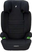 Osann Musca Isofix Kindersitz in Black, Frontansicht, Kopfstütze in mittlerer Position, ergonomische Sitzfläche, komfortable Armlehnen, für Kinder von 100 bis 150 cm, mit Memoryschaum-Seitenaufprallschutz