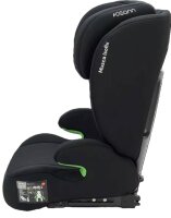 Seitenansicht links Osann Musca Isofix Kindersitz in Schwarz, ergonomische Sitzfläche, 14-fach höhenverstellbare Kopfstütze, integrierter Memoryschaum-Seitenaufprallschutz, für Kinder 100–150 cm, flexible Isofix- und 3-Punkt-Gurt-Befestigung