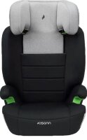 Osann Musca Isofix Kindersitz in Grey Melange, Frontansicht, Kopfstütze in mittlerer Position, ergonomische Sitzfläche, komfortable Armlehnen, für Kinder von 100 bis 150 cm, mit Memoryschaum-Seitenaufprallschutz