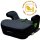 Osann Junior Isofix Gurtfix i-Size Kindersitzerhöhung in Nero, Seitenansicht links mit ausgefahrenem Isofix-System und sichtbarem ECE R129 Siegel, ergonomischer Sitzfläche und bequemen Armlehnen, für Kinder 126–150 cm, i-Size zertifizier