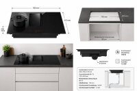 Manolya Elica PRF0183127 Induktionskochfeld mit Dunstabzug 78 cm | Kochfeldabzug Muldenlüfter | 4 Kochzonen | Abluft 580 m³/h | Touch & Booster