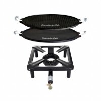 Hockerkocher-Set (groß) mit Gusseisen-Grillplatte...