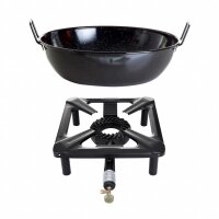 Hockerkocher-Set (groß) mit Emaille-Schüssel /...