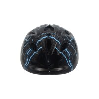 Volare Fahrradhelm für Kinder in edlem schwarz mit blauen Akzenten, Kopfumfang 47-51 cm