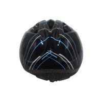 Volare Fahrradhelm für Kinder in edlem schwarz mit blauen Akzenten, Kopfumfang 47-51 cm