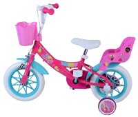Volare Barbie Kinderfahrrad für Mädchen - 12 Zoll in Rosa mit Sicherheitsmerkmalen