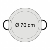 Durchmesser am Pfannenboden: 61,0 cm