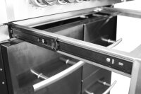 Edelstahl Fettschublade für CHEF und ALLROUNDER Grillmodelle - einfache Reinigung, Teleskopauszug, herausnehmbare Fettauffangwanne, mehr Arbeitshöhe
