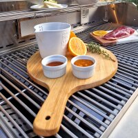 ALLGRILL Holzbrett Ø 30 cm mit Handgriff - Ideales Servierbrett für Pizza, Flammkuchen und mehr