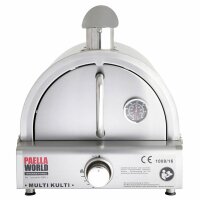 Leichter und portabler Multi-Kulti® Grill - 42x51x25 cm, 3,8 kW, Edelstahl, Backhaube mit Thermometer, Gasbetrieb