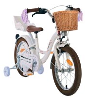 Volare Blossom Kinderfahrrad für Mädchen - 16 Zoll in Weiß für sicheres Fahren