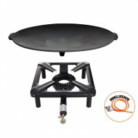 Hockerkocher-Set (groß) mit Gusseisengrillschale...