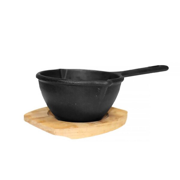 Soßentopf Ø 12 x 6 cm und Holzuntersetzer